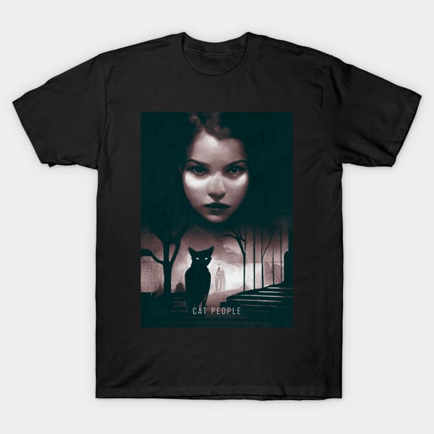 Cat People (1942) T-Shirt by MonoMagic